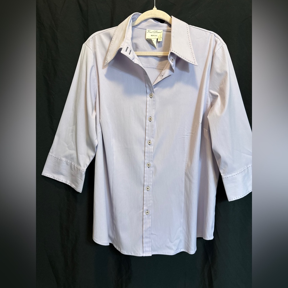 Fred David Lavender Button-Front Shirt